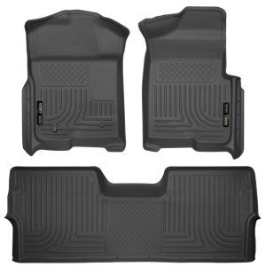 Ford F-150 Floor Liners - Front + Rear - Husky Liners - WeatherBeater - Black - `09-`12 Ford F-150 Floor Liners - Front + Rear - Husky Liners - WeatherBeater - Black - `09-`12